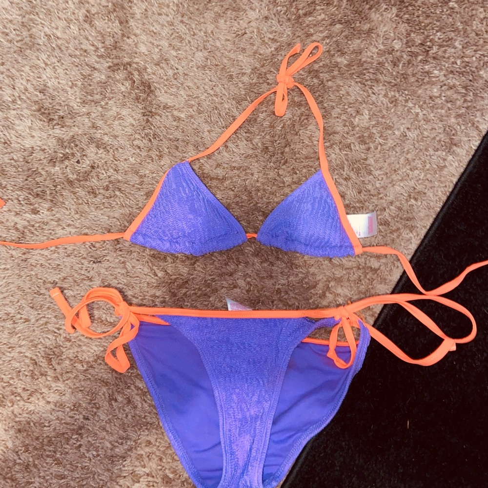 Vibrant Purple and Orange Bikini Set